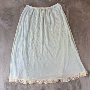 Vintage 60s Lace Trim Slip Half Skirt Baby Blue Wmn’s M